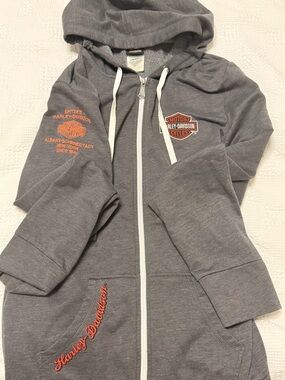Harley-Davidson Zip Up Hoodie Grey Size L